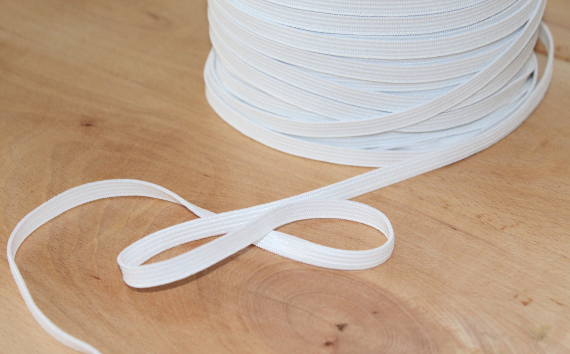 Elastique plat souple 7mm blanc