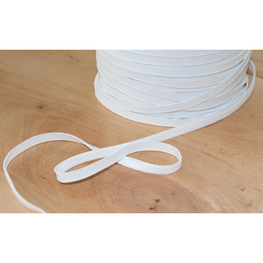 Elastique plat souple 7mm blanc