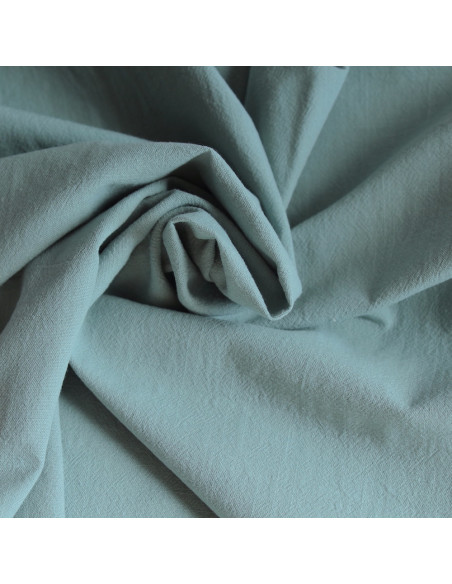 Coton lavé bio coloris vert sauge claire