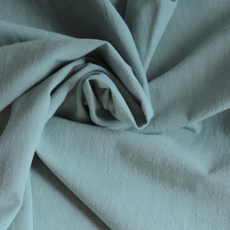 Coton lavé bio coloris vert sauge claire
