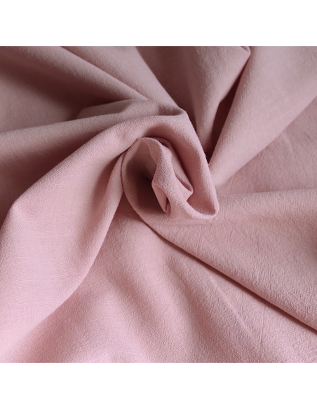 Coton lavé bio coloris vieux rose poudré