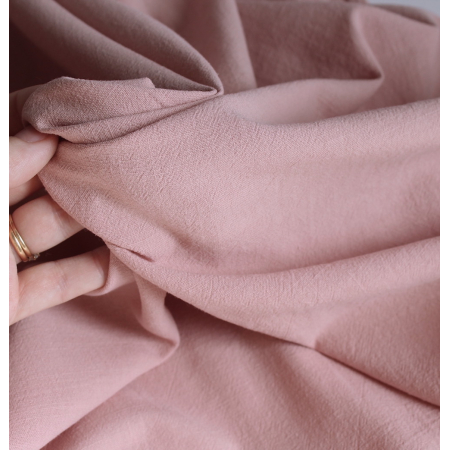 Coton lavé bio coloris vieux rose poudré