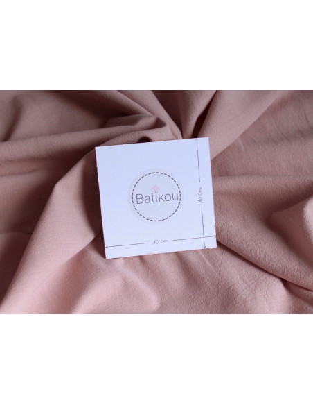 Coton lavé bio coloris vieux rose poudré