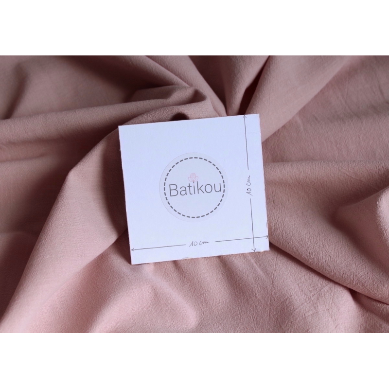 Coton lavé bio coloris vieux rose poudré