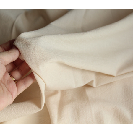 Coton lavé bio coloris vanille Qualité Oeko-tex - 2 Coton lavé bio coloris vanille Qualité Oeko-tex - 2