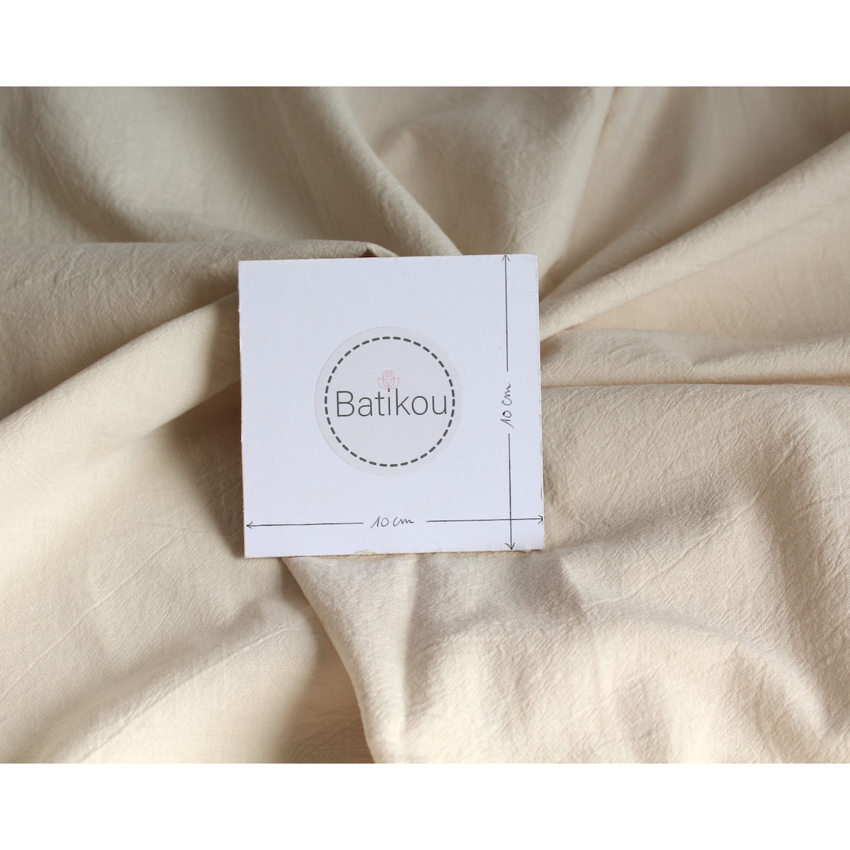 Coton lavé bio coloris vanille Qualité Oeko-tex - 3 Coton lavé bio coloris vanille Qualité Oeko-tex - 3