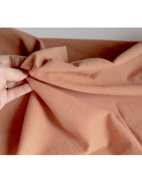 Coton lavé bio coloris tomette claire Qualité Oeko-tex - 2