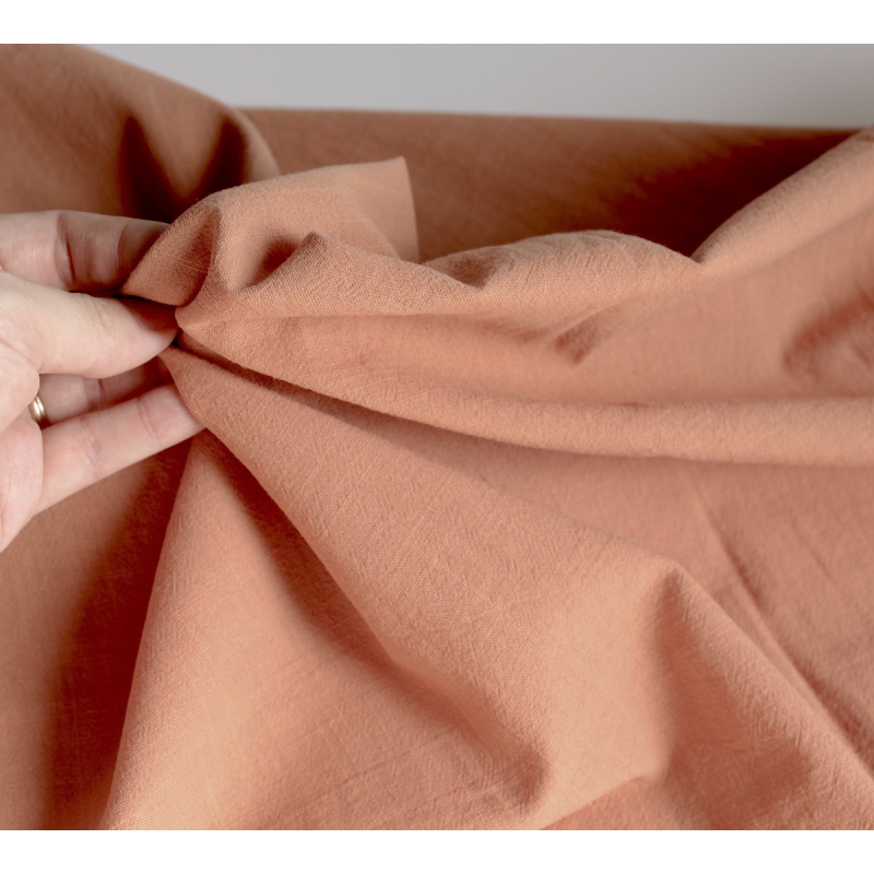 Coton lavé bio coloris tomette claire Qualité Oeko-tex - 2