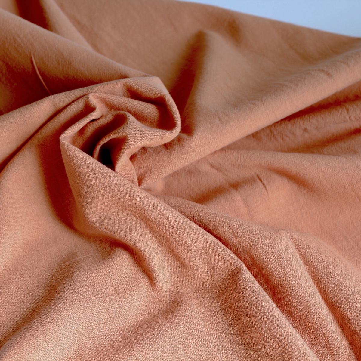 Coton lavé bio coloris tomette claire Qualité Oeko-tex - 1 Coton lavé bio coloris tomette claire Qualité Oeko-tex - 1