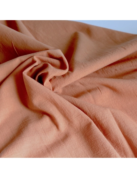 Coton lavé bio coloris tomette claire Qualité Oeko-tex - 1