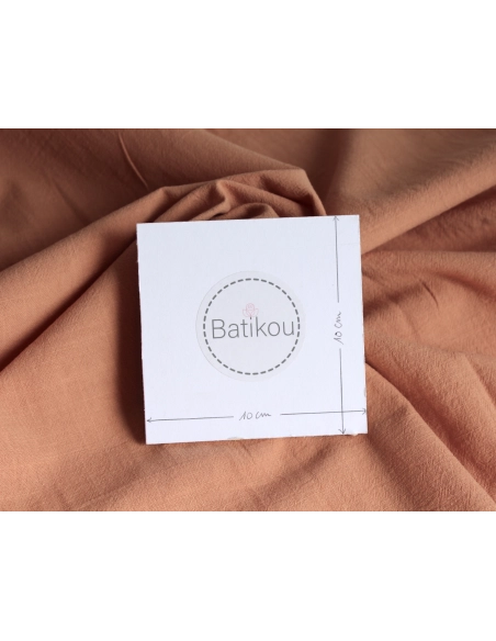 Coton lavé bio coloris tomette claire Qualité Oeko-tex - 3