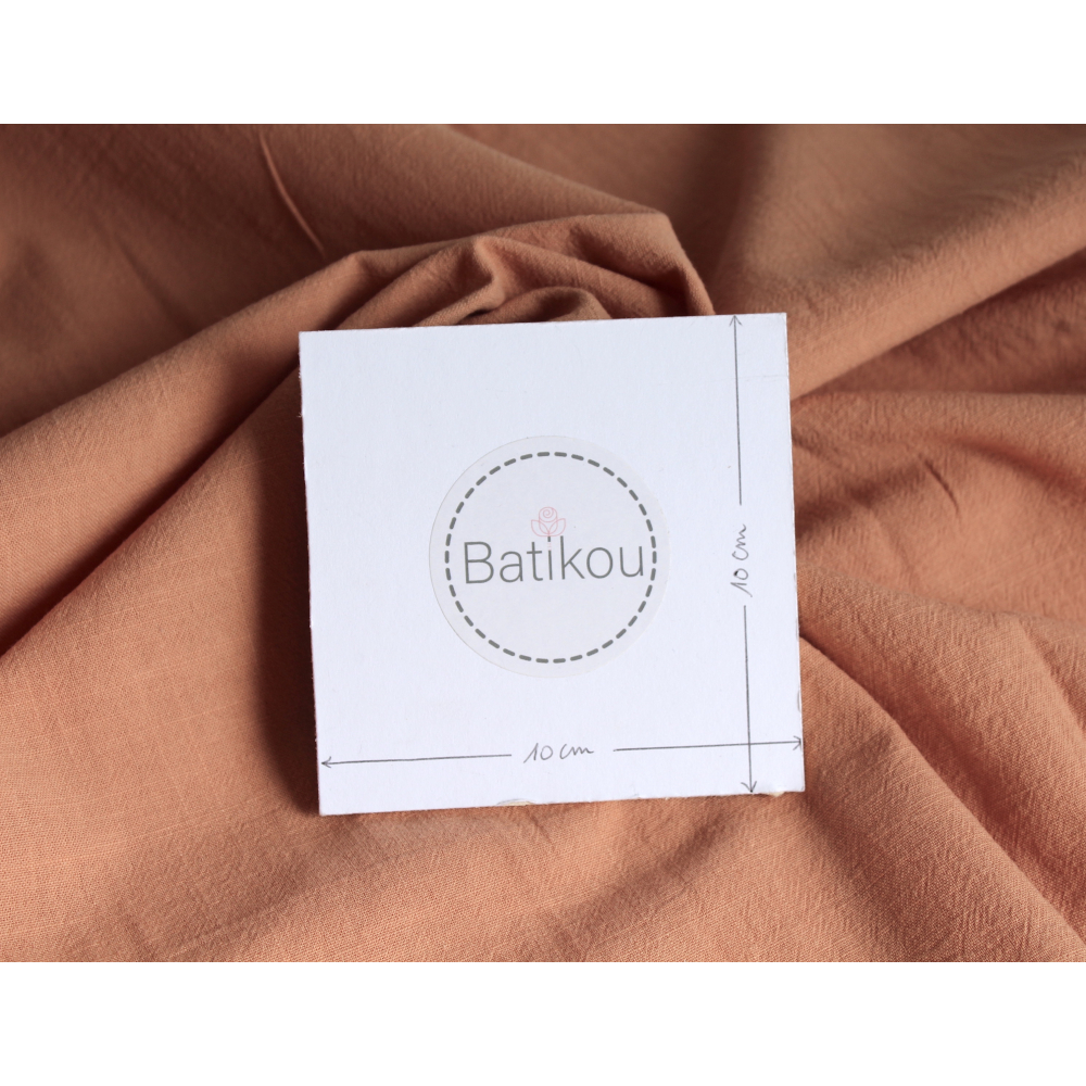 Coton lavé bio coloris tomette claire Qualité Oeko-tex - 3