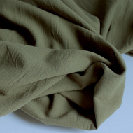 Coton lavé bio coloris kaki Qualité Oeko-tex - 1