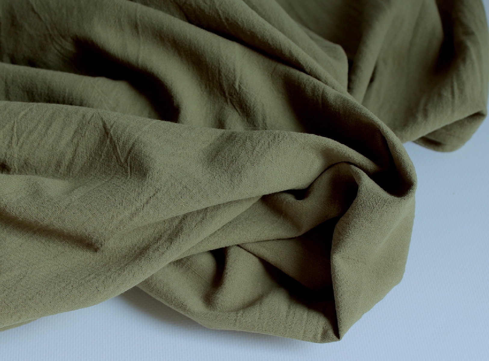 Coton lavé bio coloris kaki Qualité Oeko-tex - 3