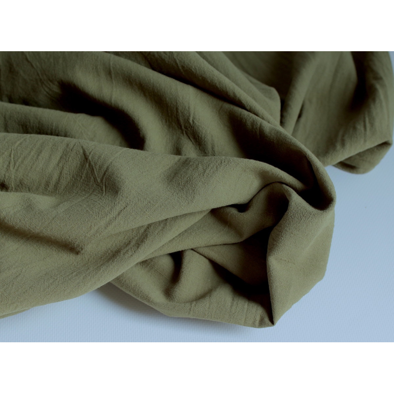 Coton lavé bio coloris kaki Qualité Oeko-tex - 3