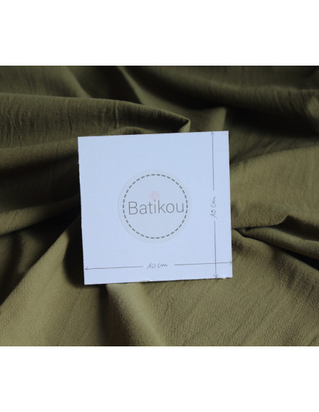 Coton lavé bio coloris kaki Qualité Oeko-tex - 4