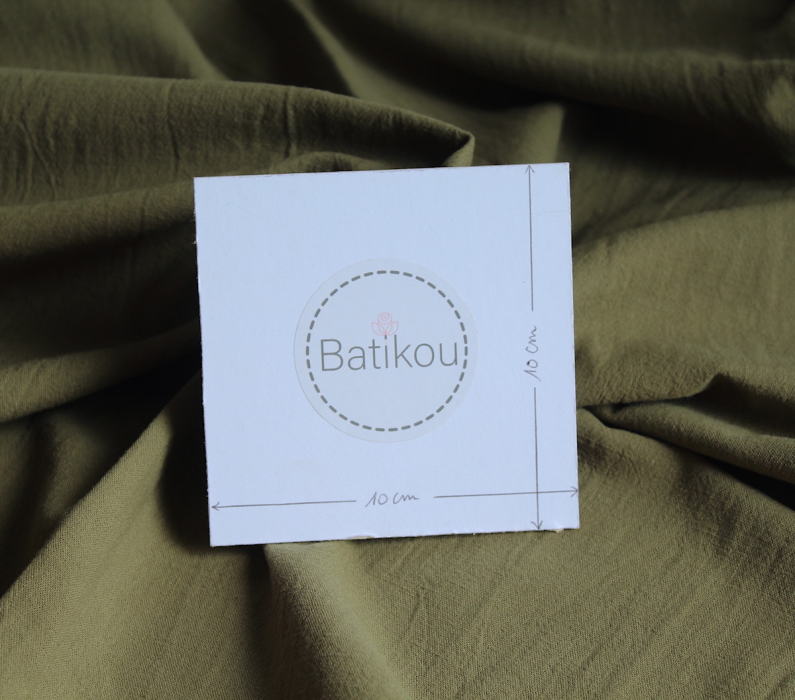 Coton lavé bio coloris kaki Qualité Oeko-tex - 4