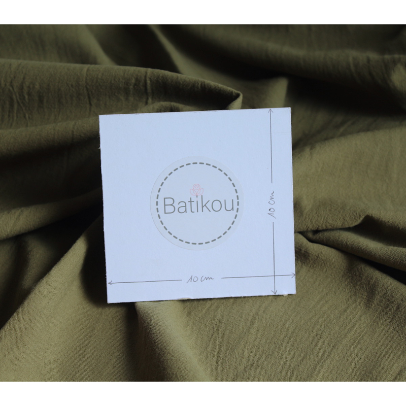 Coton lavé bio coloris kaki Qualité Oeko-tex - 4