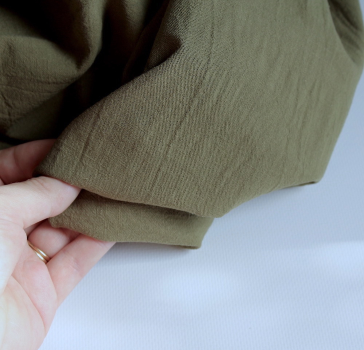 Coton lavé bio coloris kaki Qualité Oeko-tex - 2