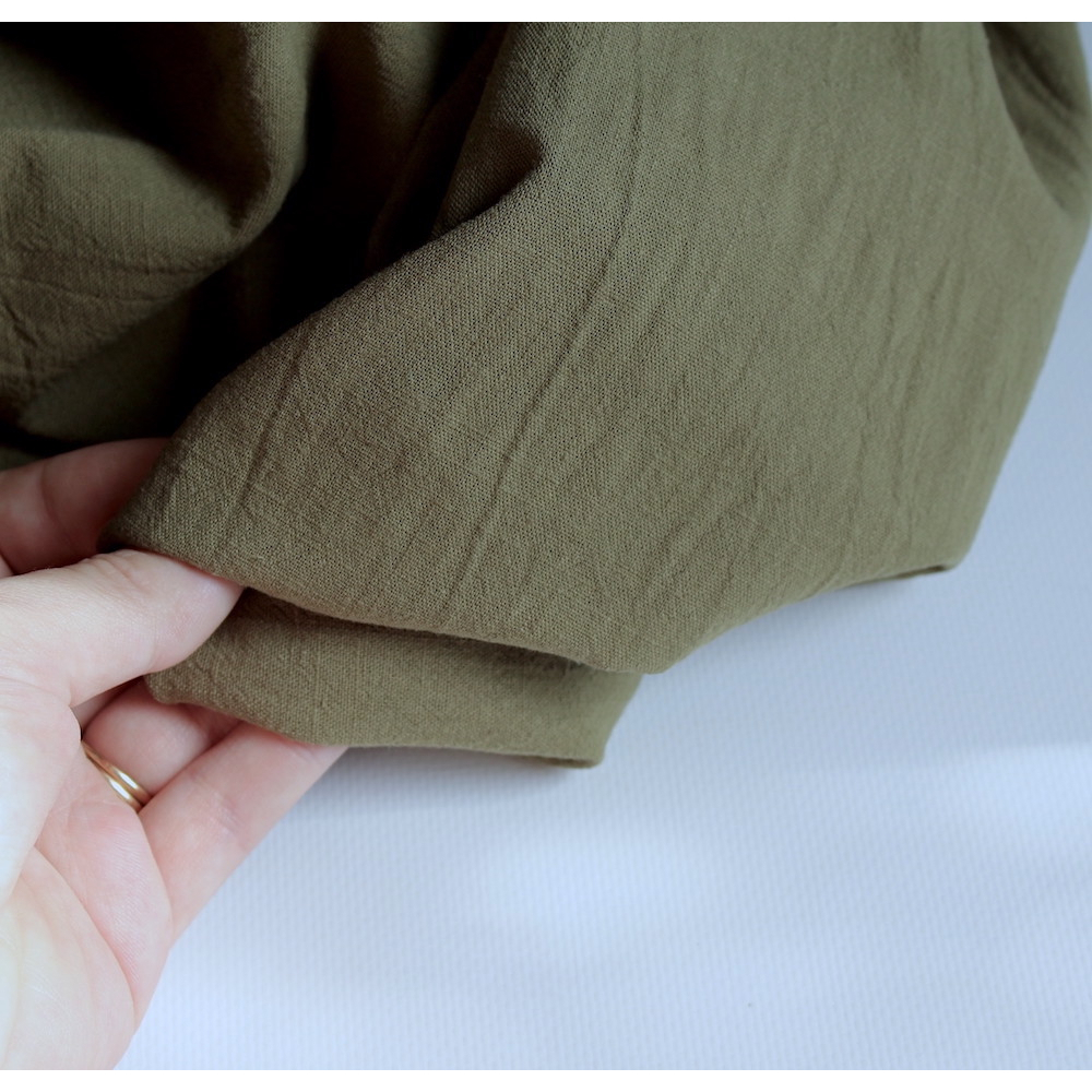 Coton lavé bio coloris kaki Qualité Oeko-tex - 2