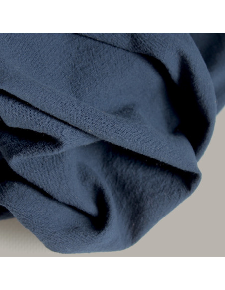 Coton lavé bio coloris bleu marine