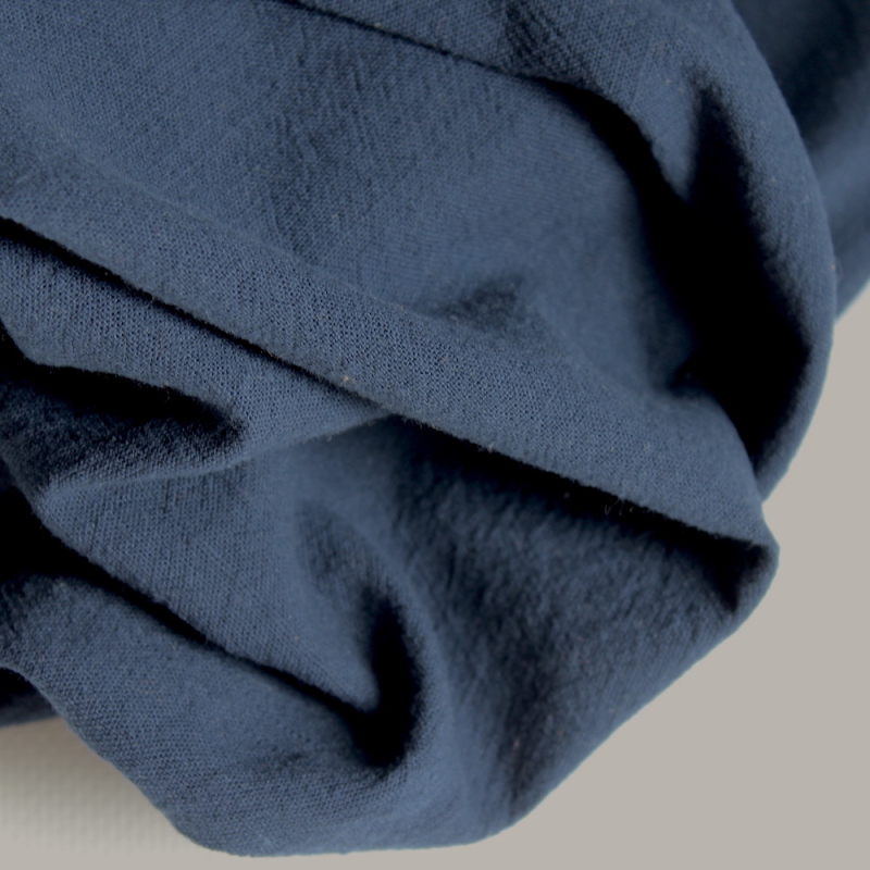Coton lavé bio coloris bleu marine