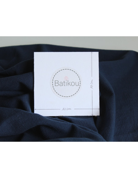 Coton lavé bio coloris bleu marine