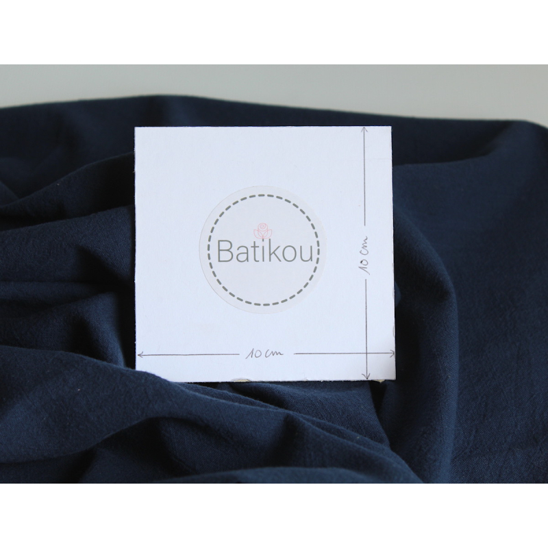 Coton lavé bio coloris bleu marine