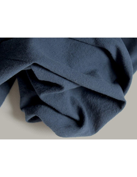 Coton lavé bio coloris bleu marine