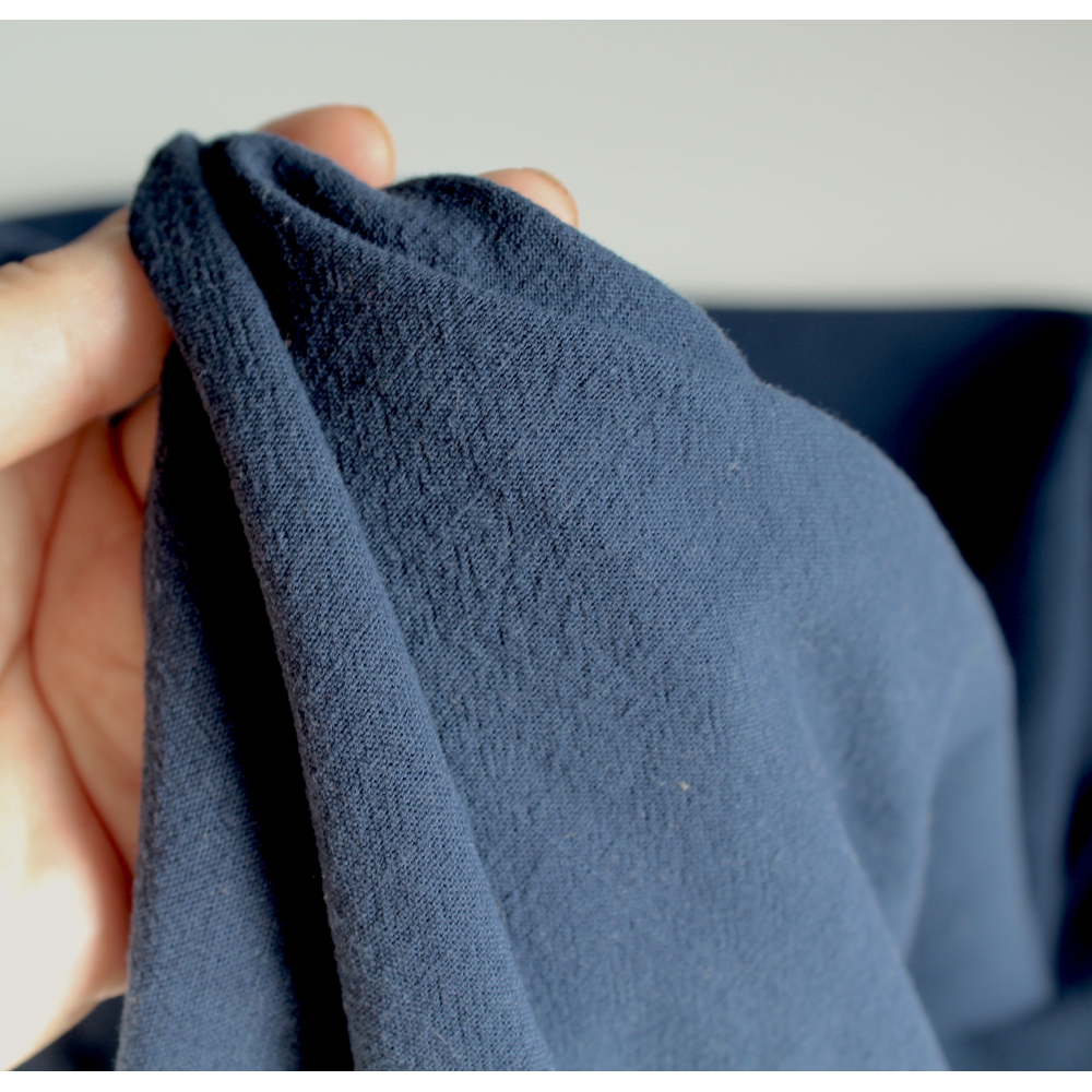 Coton lavé bio coloris bleu marine