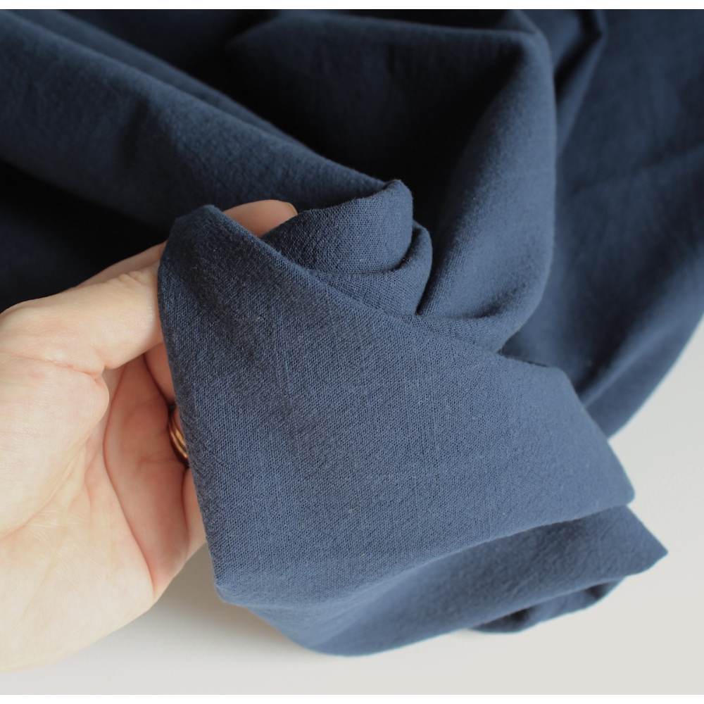 Coton lavé bio coloris bleu marine