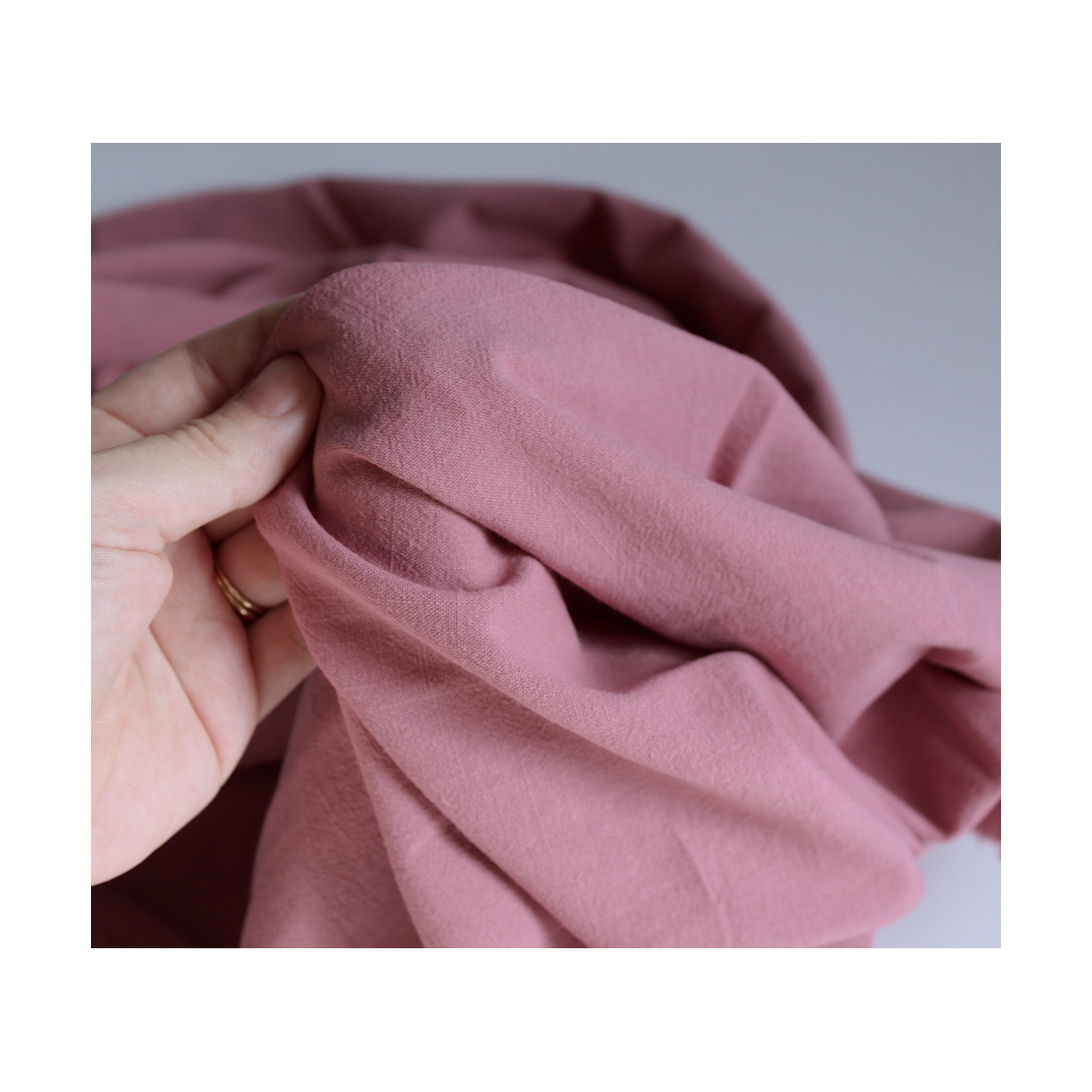 Coton lavé bio coloris bois de rose Qualité Oeko-tex - 3 Coton lavé bio coloris bois de rose Qualité Oeko-tex - 3