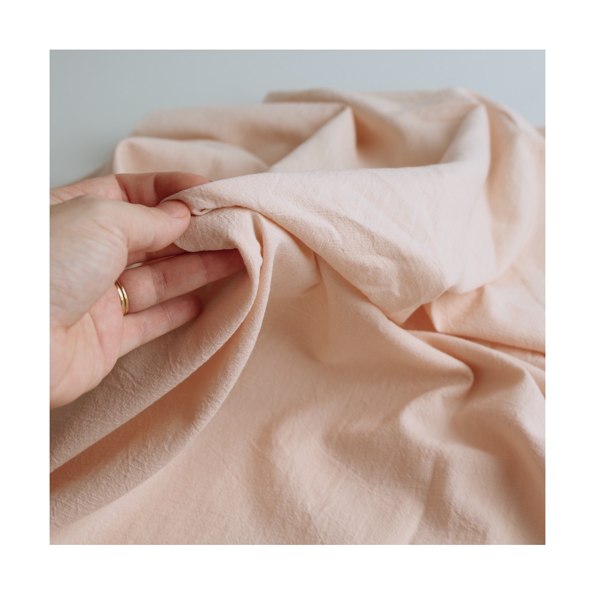 Coton lavé bio coloris nude poudré Coton lavé bio coloris nude poudré