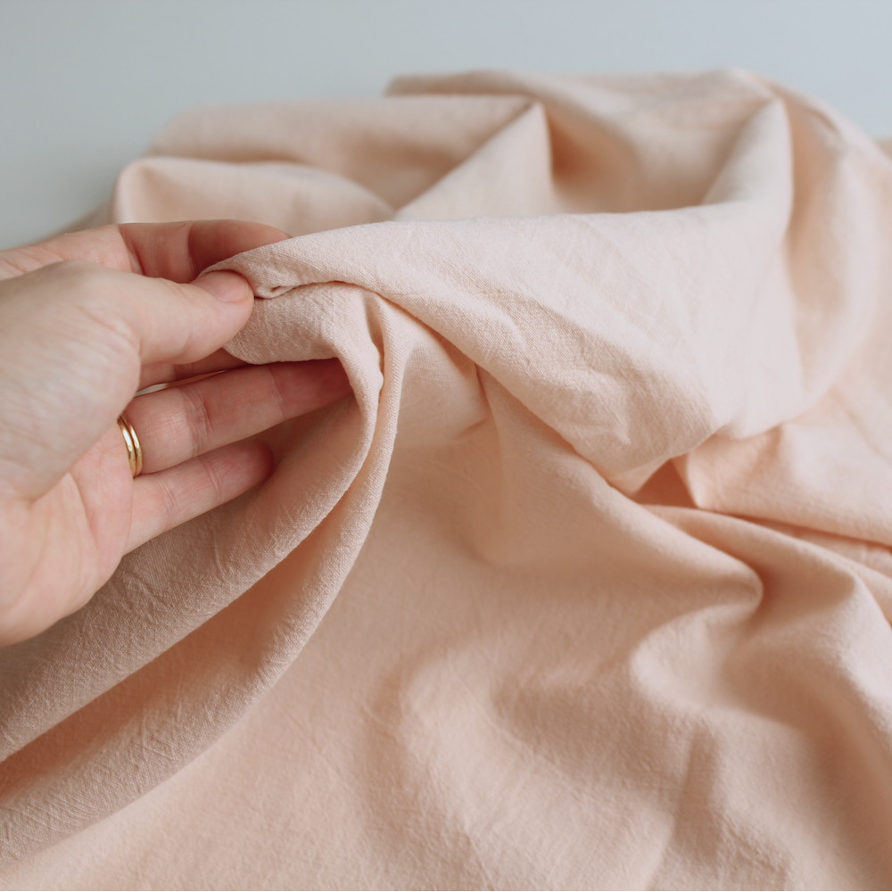 Coton lavé bio coloris nude poudré