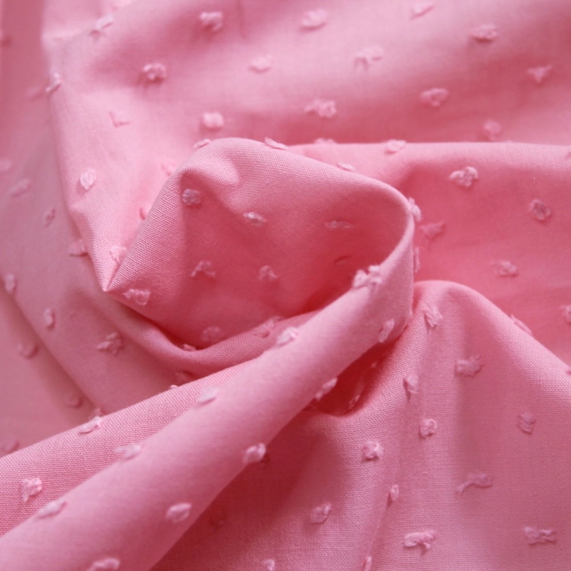 Plumetis de coton coloris sorbet fraise