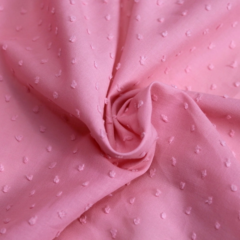 Plumetis de coton coloris sorbet fraise