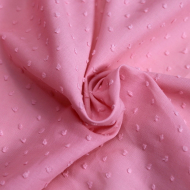 Plumetis de coton coloris sorbet fraise