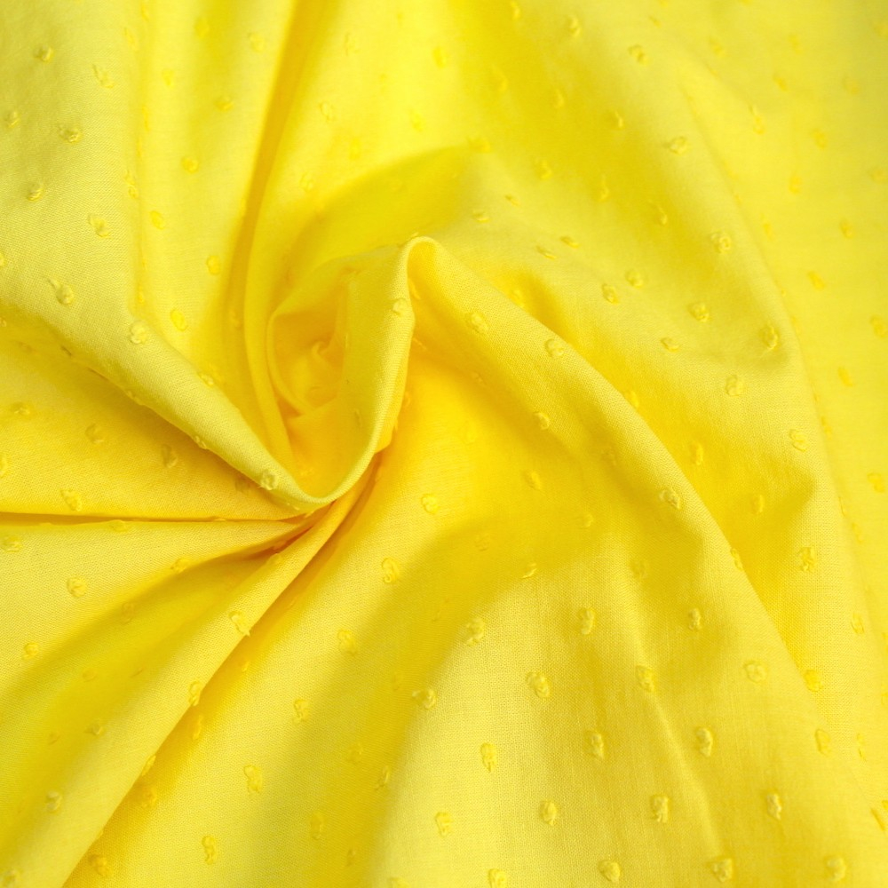 Plumetis de coton coloris Jaune mimosa