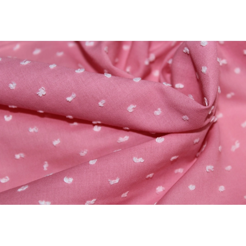 Plumetis de coton bicolore sorbet fraise