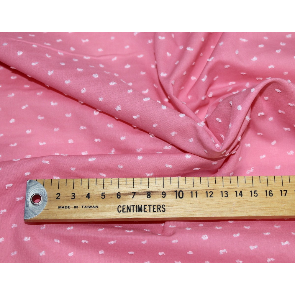 Plumetis de coton bicolore sorbet fraise