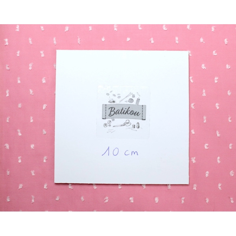 Plumetis de coton bicolore sorbet fraise