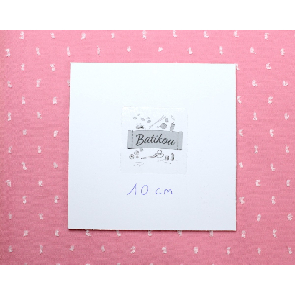 Plumetis de coton bicolore sorbet fraise