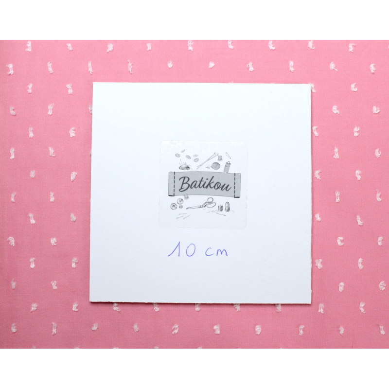 Plumetis de coton bicolore sorbet fraise