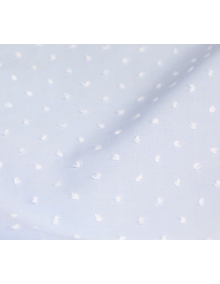 Plumetis de coton bicolore bleu poudré