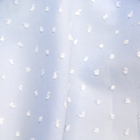 Plumetis de coton bicolore bleu poudré