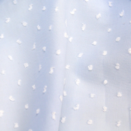 Plumetis de coton bicolore bleu poudré