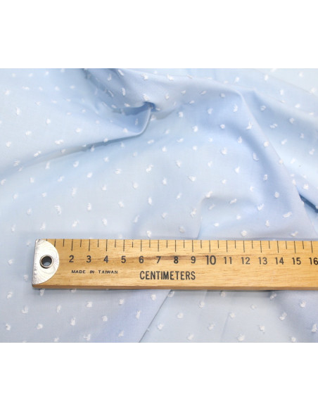 Plumetis de coton bicolore bleu poudré