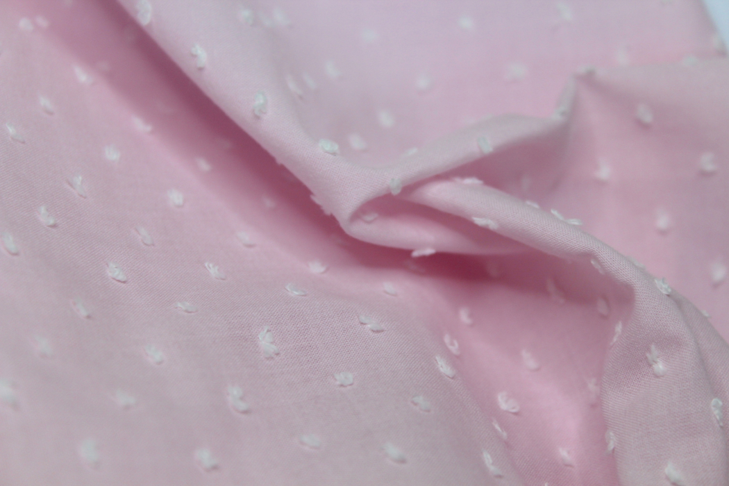 Plumetis de coton bicolore rose poudré