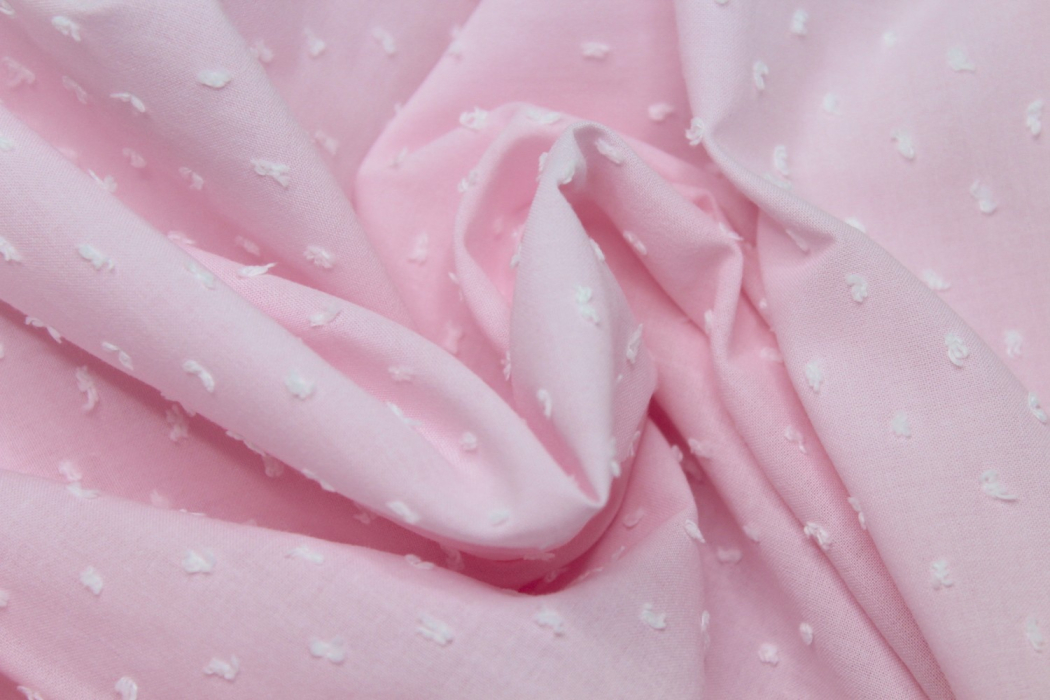 Plumetis de coton bicolore rose poudré