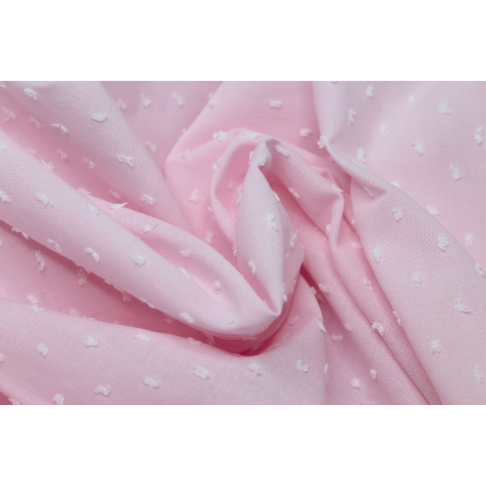 Plumetis de coton bicolore rose poudré